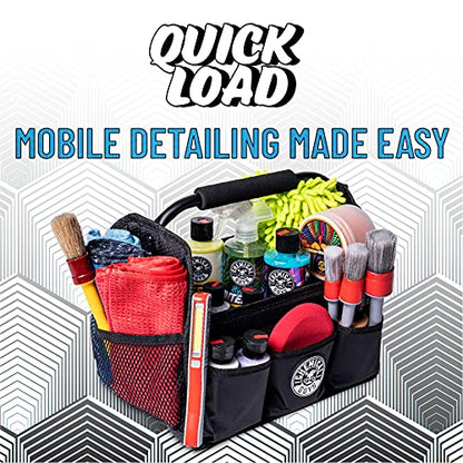 Chemical Guys, Quick Load Collapsible Detailing Caddy & Organizer, Black | Collapsible caddy carries soaps, tools and accessories for wash day, folds flat for easy garage storage