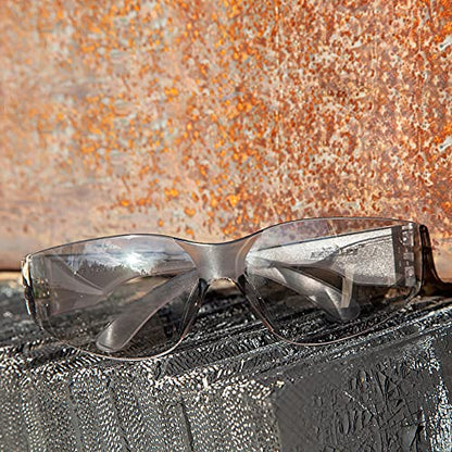 BISON LIFE Clear Safety Glasses – ANSI Z87.1 Certified Scratch & Impact Resistant Eye Protection Goggles for Men & Women - color: Gray/Gray