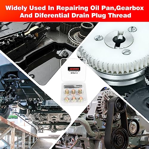 Oil Drain Plug Tap Thread Repair M13x1.5MM Oil Pan Screws Rethread | Oil Drain Plug Thread Repair Tool Kit Oil Pan Screws Rethread Tool - size: M13 X 1.5MM