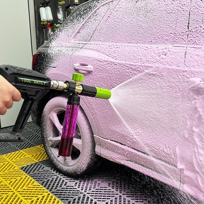 Tool Daily Pressure Washer Short Gun with Mini Foam Cannon for Car Wash | 5 Power Washer Nozzle Tips, 1/4 Inch Quick Connector, 3600 PSI - size: 100 ml