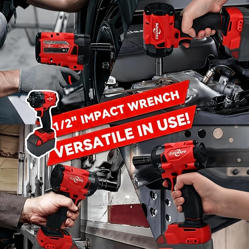 Brushless Impact Wrench(Battery Not Include), High-torque Wireless Electric Impact Gun, 4500 Rpm High-torque Impact Driver, Electric Impact Wrench Suitable For RVs, Renovations, DIY, Etc.