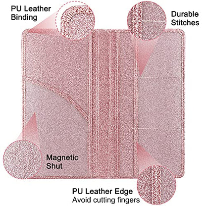 Car Registration and Insurance Holder, Premium Leather Insurance and Registration Holder,vehicle Glove Box Car Organizer, with Magnetic Shut for Cards, Driver License (Glitter Rose Gold) - color: 08-Glitter Rose Gold