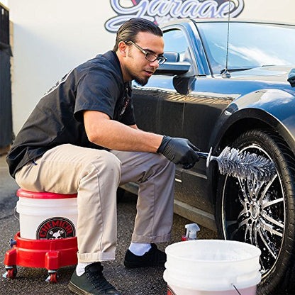 Chemical Guys, Easy Reach Wheel & Rim Detailing Brush, Long Reach Handle | Long-handle brush reaches deep into wheels, barrels and tight gaps to clean safely without scratching