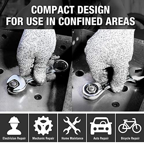 DURATECH 10mm Stubby Ratcheting Combination Wrench, Metric, CR-V Steel - size: 10MM