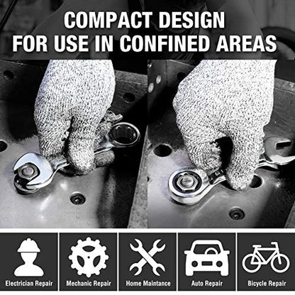 DURATECH 12mm Stubby Ratcheting Combination Wrench, Metric, CRV - size: 12 MM