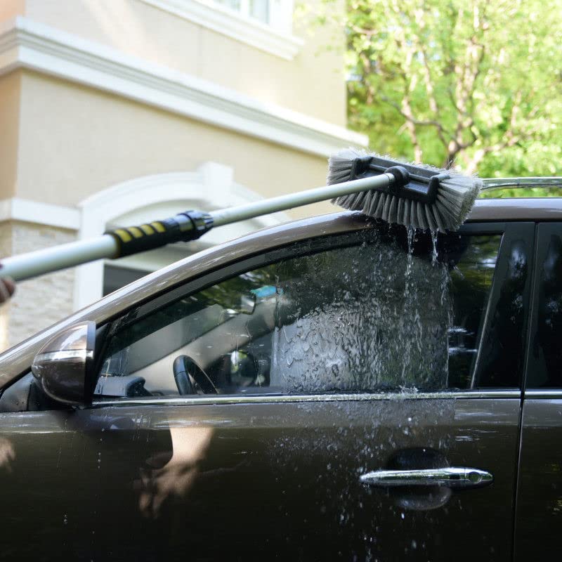 CARCAREZ Flow Thru Dip Car Wash Brush with 60" Long Dismountable Handle for Auto RV Truck Boat Camper Exterior Washing Cleaning