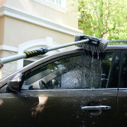 CARCAREZ Flow Thru Dip Car Wash Brush with 60" Long Dismountable Handle for Auto RV Truck Boat Camper Exterior Washing Cleaning