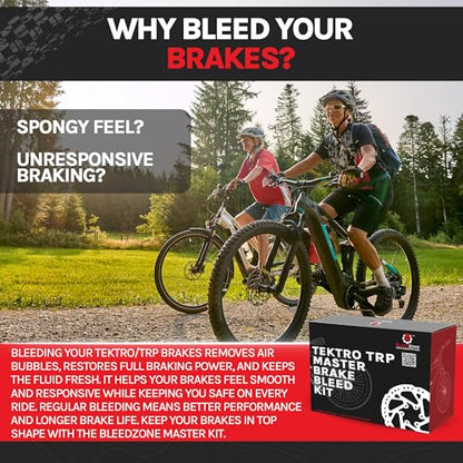BleedZone Master Tektro TRP Brake Bleed Kit with 120ml Mineral Oil, Hydraulic Bike Brake Bleeder Kit for Tektro & TRP Brakes, Reusable Bleeding Tools, Syringe & Hose MTB Bicycle Hydraulic Maintenance - style: Master