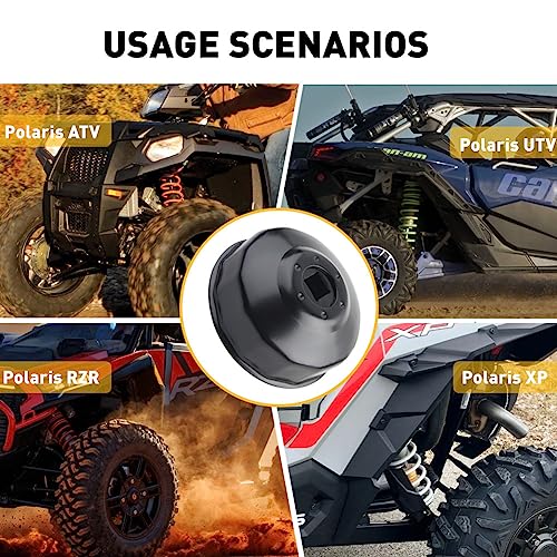 Three T Oil Filter Wrench, Oil Filter Tool For Polaris All Vehicles 2520799 2540086 2830550 2-9/16 in. (65 mm) - 14 flute