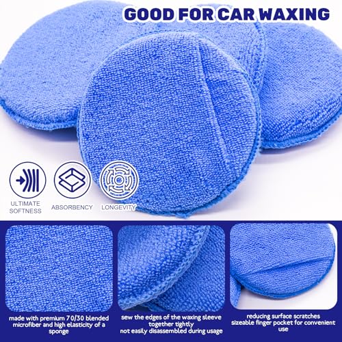 9Pcs Auto Cleaning Tools Set Contains Wheel Brush, Wash Mitt Microfiber, Foam Sponge Wax Applicator, Extendable Handle Interior Duster and 2 in 1 Air Vents Dashboard Clean Brush