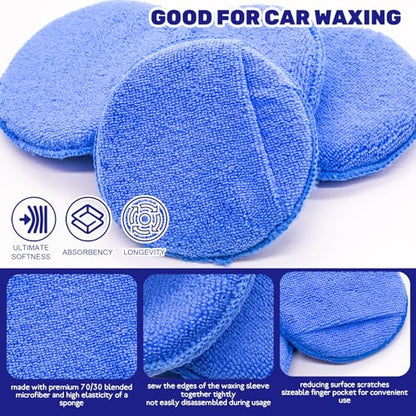 9Pcs Auto Cleaning Tools Set Contains Wheel Brush, Wash Mitt Microfiber, Foam Sponge Wax Applicator, Extendable Handle Interior Duster and 2 in 1 Air Vents Dashboard Clean Brush