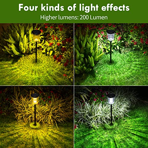 Solar Lights Outside Waterproof, 6 Pack 200 Lumens Super Bright Solar Pathway Lights Outdoor Waterproof with 2 Lighting Modes, Auto On/Off Outdoor Solar Lights for Yard, Walkway, Lawn - size: 6 Pack-200 Lumen