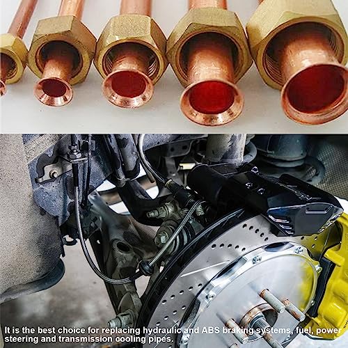 Tnisesm 3/16" 25 Ft Upgrade Brake Line Tubing Kit, 3/16 Copper Coated Flexible Tube (Upgrade 16Pcs Fittings,4Pcs Unions+8Pcs Nut) - style: 3/16“ Brake Line