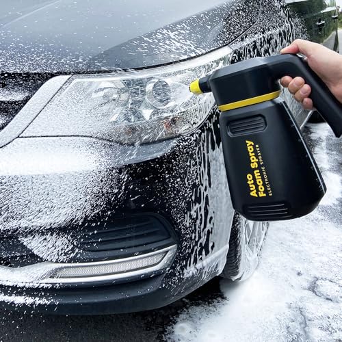 Electric Foam Sprayer for Car Washing, Upgraded Durable 2L Battery Powered Foam Cannon with USB-C Charging, Portable Cordless Pressure Sprayer for Auto Detailing, Home & Garden Cleaning