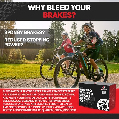 BleedZone Master Tektro TRP 4 Piston Brake Bleed Kit with 120ml Premium Mineral Oil, Hydraulic Bike Brake Bleeder Kit for Tektro & TRP Brakes, Reusable Tools, Syringe & Hose Hydraulic Maintenance - style: 4 Piston Brake