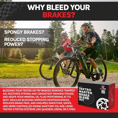 BleedZone Master Tektro TRP 4 Piston Brake Bleed Kit with 120ml Premium Mineral Oil, Hydraulic Bike Brake Bleeder Kit for Tektro & TRP Brakes, Reusable Tools, Syringe & Hose Hydraulic Maintenance - style: 4 Piston Brake