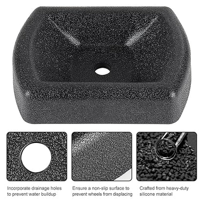 Jack Wheel Chock, Heavy Duty Reinforced Rubber Jack Caster Wheel Dock for Caravans and Trailers, Wheel Chock Stabilizer Wheel Stopper for 6 Inch Jockey Wheels - color: Small - Single Wheel