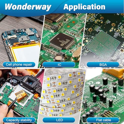 Tip Cleaning Kit, Solder Wick, Solder Iron Tip, Brass Cleaning Wire,Soldering Tip Cleaner, Cleaning Sponge & Solder Flux, Supplied By Wonderway (SWK-001) - color: Swk-001
