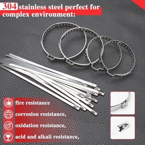 31PCS CV Joint Boot Clamp Plier with Adjustable Stainless Steel Ear Joint Banding Clamps Locking Metal Cable Zip Ties Automotive CV Axle Boot Repair Kit CV Boot Clamp Tool for Most Cars