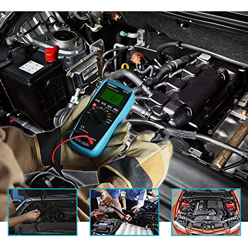 allsun EM133A Auto Multimeter AC/DC Volt Ohm Amp Tester Tool | RPM, Dwell, Pulse Width, Temp, Capacitance, Continuity, Frequency. Diagnostic for car repair, workshop, DIY maintenance