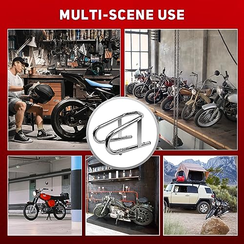 ROBLOCK Heavy Duty Motorcycle Stand Wheel Chock Fits 5.5'' Wide Tires, Portable Removable Motorcycle Wheel Chocks for Trailer Or Garage, 1 Pack, Silver