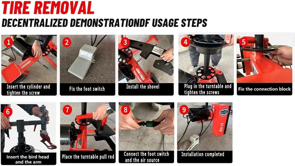 Tire Changer Machine Tire Machine Portable Hand Bead Breaker Wheel Mounting Tool Easy to Operate KT-1030