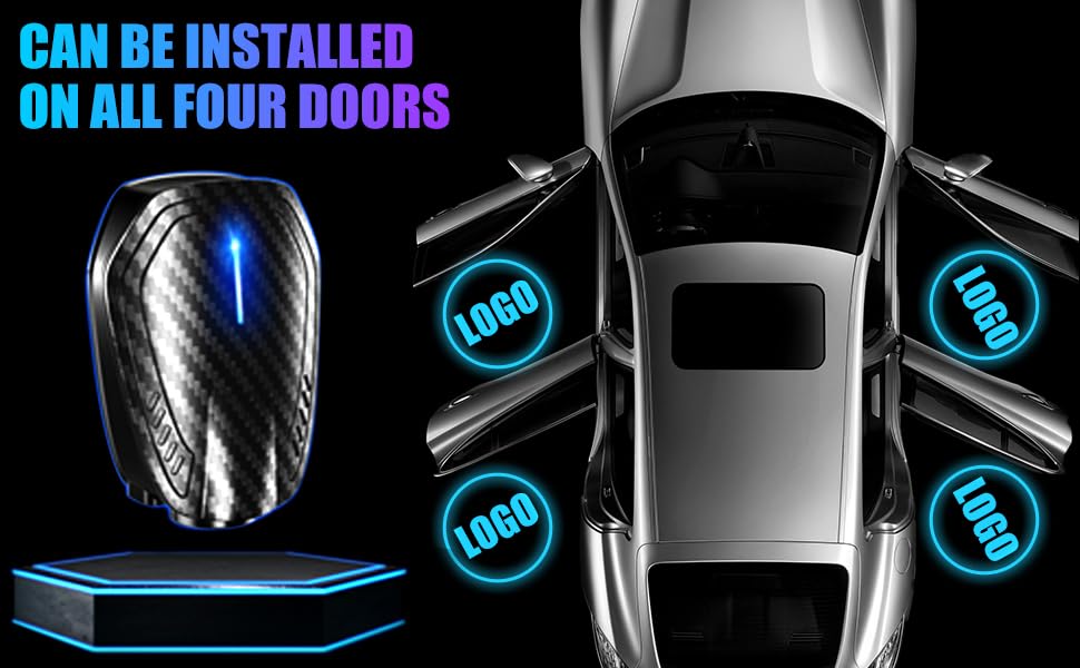 SPOBODY 2PCS Car Door Light Projector Led Car Door Projector Rechargeable HD Car Welcome Courtesy Ghost Shadow Lamp Fit for All Cars (for Too-yo-ta) - style: for tooo-Yo-