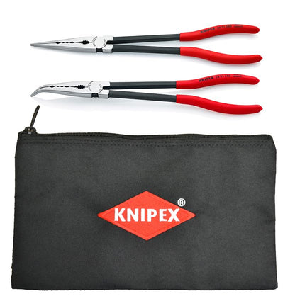 Knipex Tools 9K 00 80 128 US 11" Extra Long Needle Nose Pliers Set with Keeper Pouch,