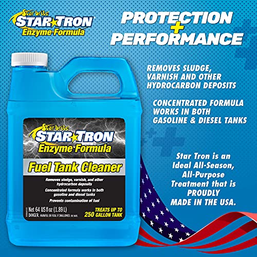 STAR BRITE Star Tron Fuel Tank Cleaner - Remove Sludge, Varnish & Other Deposits - Rejuvenate Old, Stale Fuel - Concentrated Formula Works In Gas Tanks & Diesel Tanks - 1 GAL (093600) - style: 128 Ounce