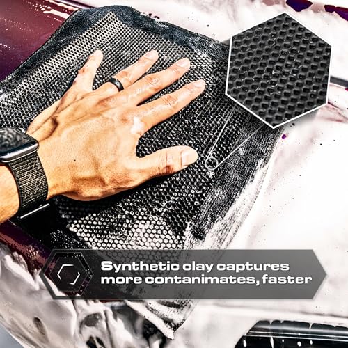 Blackline Clay Towel Kit Complete System - Clay Towel, Waterless Wash Spray & 3 Everyday Microfiber Cloths, 16" x 16"