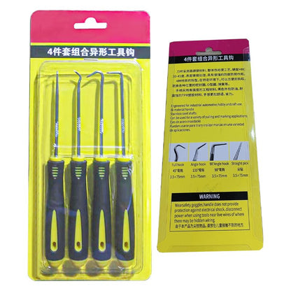 4 Pcs Pick and Hook Set Precision Automotive Mechanic Picks Tools Set for Car Oil Seal Hooks Puller Remover Tools (Yellow) - color: Yellow