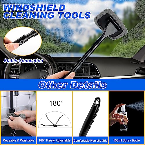 Car Detailing Kit, Car Detailing Brush Set, Bendable Car Wheel Rim Cleaner Brush Set, Car Detailing Brushes, Car Wash Cleaning Tools Kit for Interior, Exterior, Wheels, Blue
