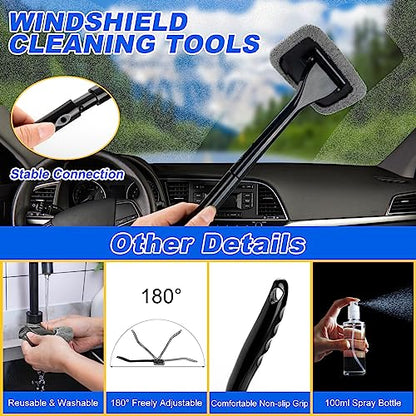 Car Detailing Kit, Car Detailing Brush Set, Bendable Car Wheel Rim Cleaner Brush Set, Car Detailing Brushes, Car Wash Cleaning Tools Kit for Interior, Exterior, Wheels, Blue