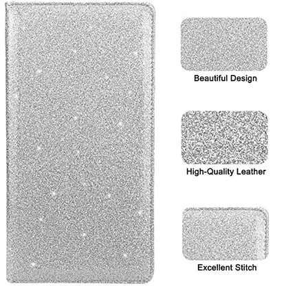 Car Registration and Insurance Holder, Premium Leather Insurance and Registration Holder,vehicle Glove Box Car Organizer, with Magnetic Shut for Cards, Driver License (Glitter Silver) - color: 04-Glitter Silver