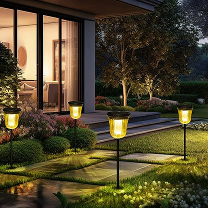 Solar Pathway Lights Super Bright 200 lumens with 2-in-1 Warm White and Daylight Modes, Solar Lights Outdoor Waterproof for Yard, Path, Sidewalk, Driveway or Walk Way Light(2 Pack) - size: 2 Pack-200 Lumen