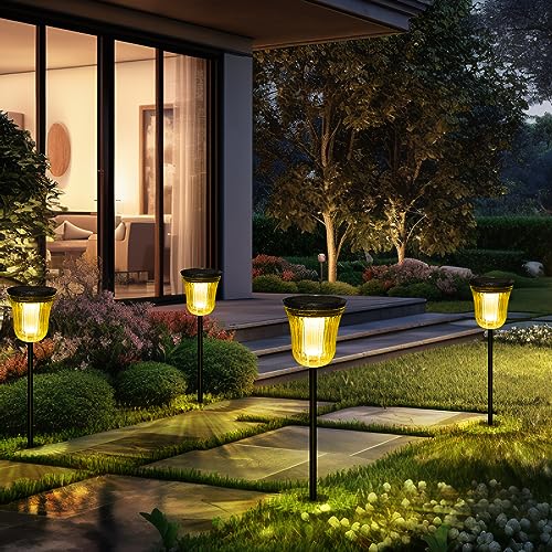 Solar Pathway Lights Super Bright 200 lumens with 2-in-1 Warm White and Daylight Modes, Solar Lights Outdoor Waterproof for Yard, Path, Sidewalk, Driveway or Walk Way Light(2 Pack) - size: 2 Pack-200 Lumen