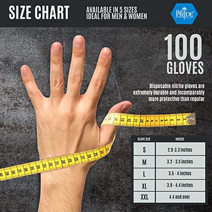 MED PRIDE Maxx Strength Nitrile Industrial Orange Gloves, 8 Mil Thick - Diamond Texture Disposable Heavy-Duty, Tear-Resistant - size: Large