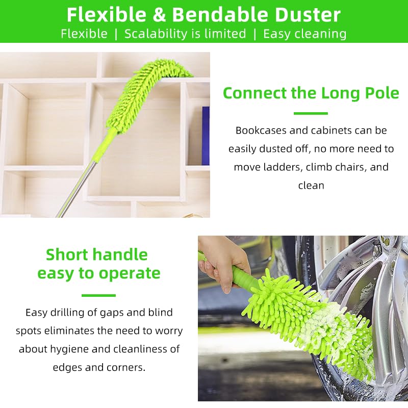 62" Car Wash Brush with Long Handle Chenille Microfiber Car Wash Mop Mitt, Wheel Brush, Windshield Window Squeegee, Car Duster Microfiber Towel, Gloves, for Cleaning Cars, RV, Truck, Boat - size: 11 Pack