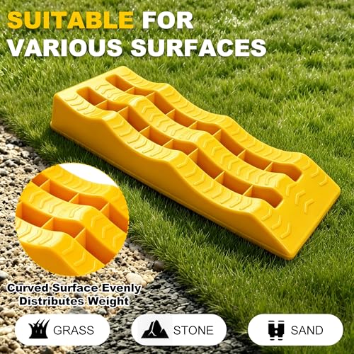 3-Step Rv Levelling Ramps Heavy-Duty Anti-Skid Camper Leveling Blocks 2Pack Trailer ramps for Height Adjustable