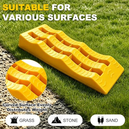 3-Step Rv Levelling Ramps Heavy-Duty Anti-Skid Camper Leveling Blocks 2Pack Trailer ramps for Height Adjustable