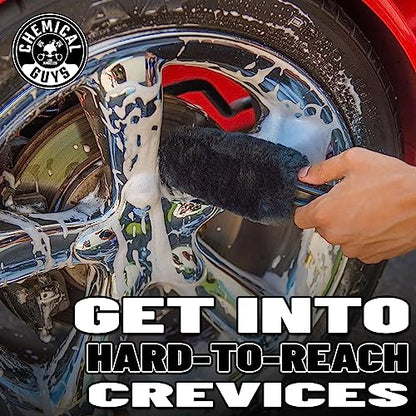 Chemical Guys CLD_203_16 Signature Series Wheel Cleaner For All Gloss Finishes, For Cars, Trucks, SUVs, & More 16 fl oz + Acc_B01 Gerbil Wheel Rim Brush (For Exhaust, Tires, Rims, Engine Bays, & More)
