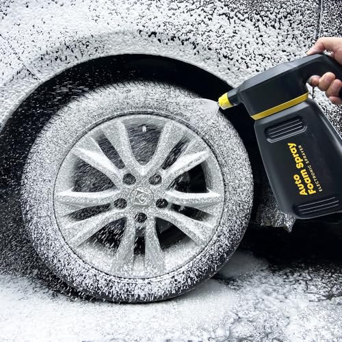 Electric Foam Sprayer for Car Washing, Upgraded Durable 2L Battery Powered Foam Cannon with USB-C Charging, Portable Cordless Pressure Sprayer for Auto Detailing, Home & Garden Cleaning