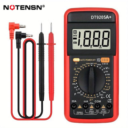 DT9205A+ Digital Multimeter, 1000V True RMS Auto-Ranging Voltmeter, Professional Electrician Tools with Temperature/Diode/Continuity Test, Anti-Burn & Full Protection for Home/Car/Industrial Use