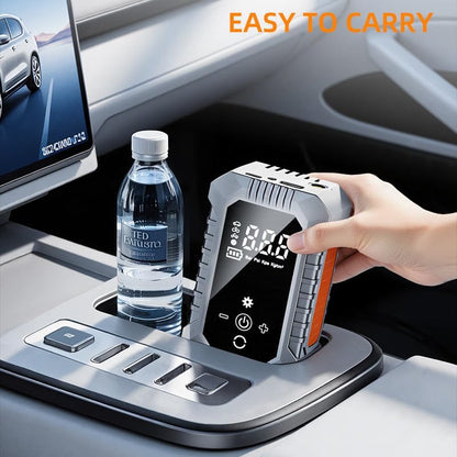 Cordless Tire Inflator Portable Air Compressor - 3600mAh Rechargeable Car Tire Pump with Digital Pressure Gauge, LED Light, Auto Shut Off, Dual Power Source for Car, Motorcycle, Bicycle, Balls