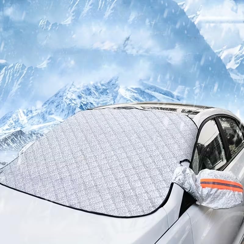 Winter Windshield Covers for Ice and Snow&Winter Car Essentials, Car Anti-Snow Cover, Frost Ice Windscreen Covers with Magnetic Edges,Snow Windshield Cover Automotive Exterior Accessories