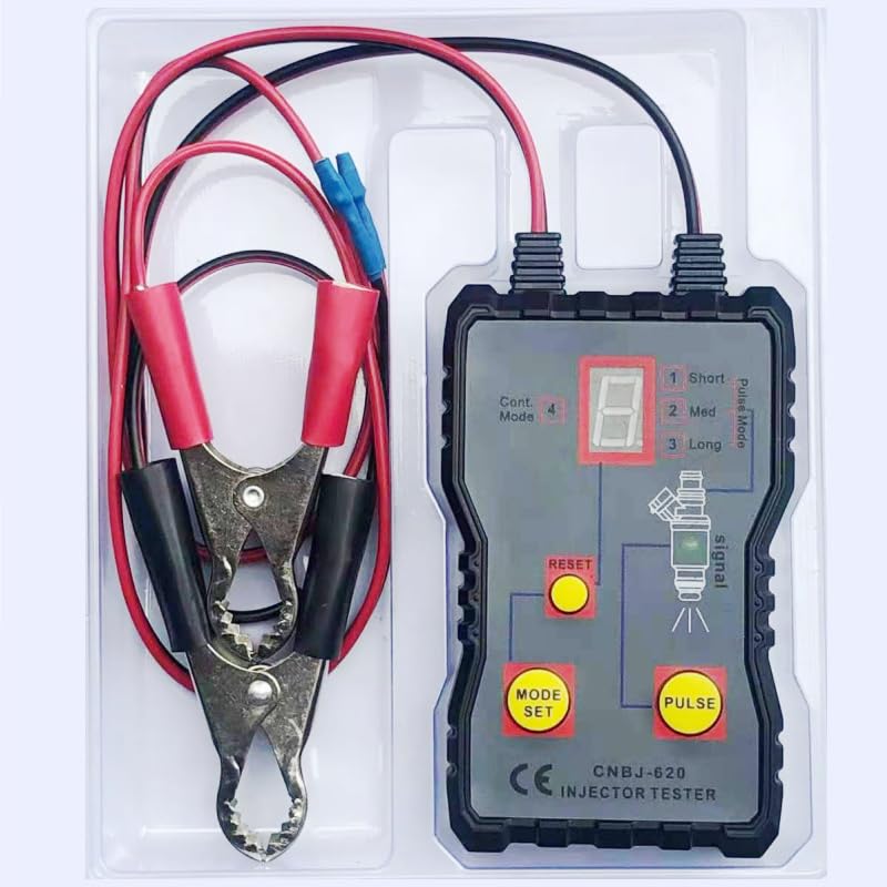12V Fuel Injector Tester for Diagnosis Cleaning of Injectors, 4 Pluse Modes DIY Diagnostic Tool Cleaning Kits with LED Display