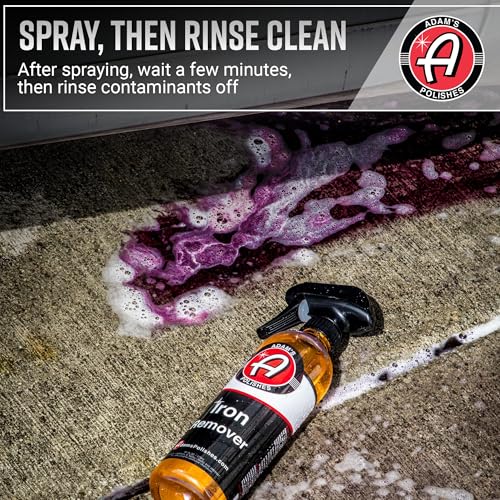Adam's Iron Remover (16oz, 2 Pack) - Fallout & Iron Remover Spray for Car Detailing Removes Iron Particles in Auto Paint, Wheels, Motorcycle, RV & Boat - Use Before Clay Bar, Wax or Car Wash - size: 16 Fl Oz (Pack of 2)