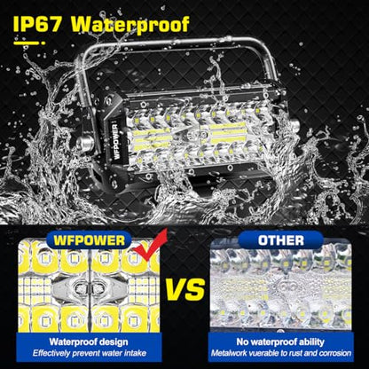 WFPOWER Magnetic LED Work Light Bar, 48W LED Combo Beam Light Pod with Magnetic Base Mount, Portable LED Light Flood and Spot for Camping Car SUV Boat Bar Truck Driving Lamp Fog Lights - size: Portable Magnetic Work Light