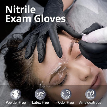 SwiftGrip Disposable Nitrile Exam Gloves, Black Nitrile Gloves Disposable Latex Free for Medical, Cooking & Esthetician - color: Black