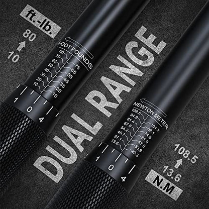 3/8" Drive Click Torque Wrench, 72 Tooth Dual-Direction Adjustable, Dual Scale, ±3% Accuracy, for Bicycle, Motorcycle, Automotive Repair and Maintenance - size: 3/8"